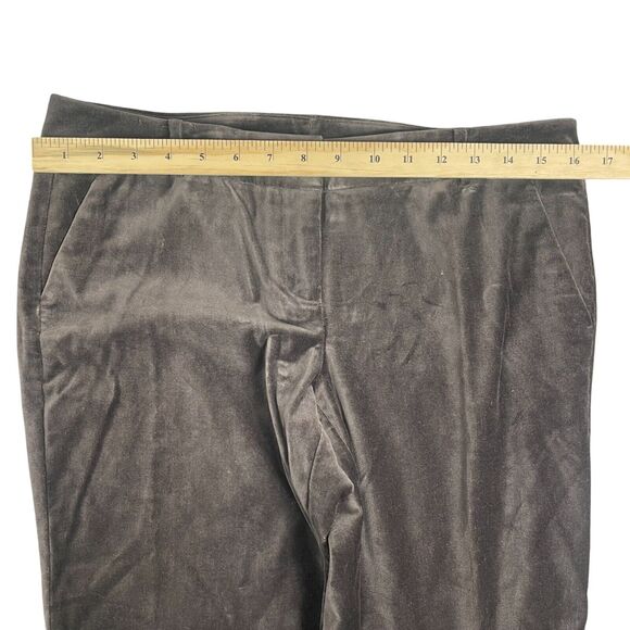 Women's Stretch Brown Velour Wide Leg Flare Dress Pants Size 6 Mid Rise Office - Picture 5 of 7